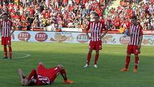 Los jugadores del Girona, hundidos tras el empate del Lugo en 2015 que...