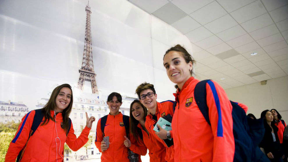 Las jugadoras de Barcelona Unzu, Miriam, Gemma, Rfols y Melanie...