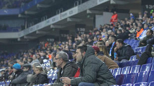 Aficionados del Espanyol durante un encuentro.