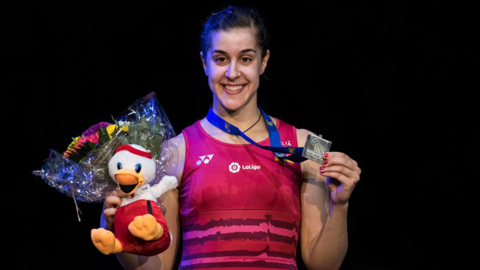 Carolina Marn con la medalla conseguida en el Europeo