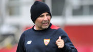 Sampaoli durante un entrenamiento con el Sevilla
