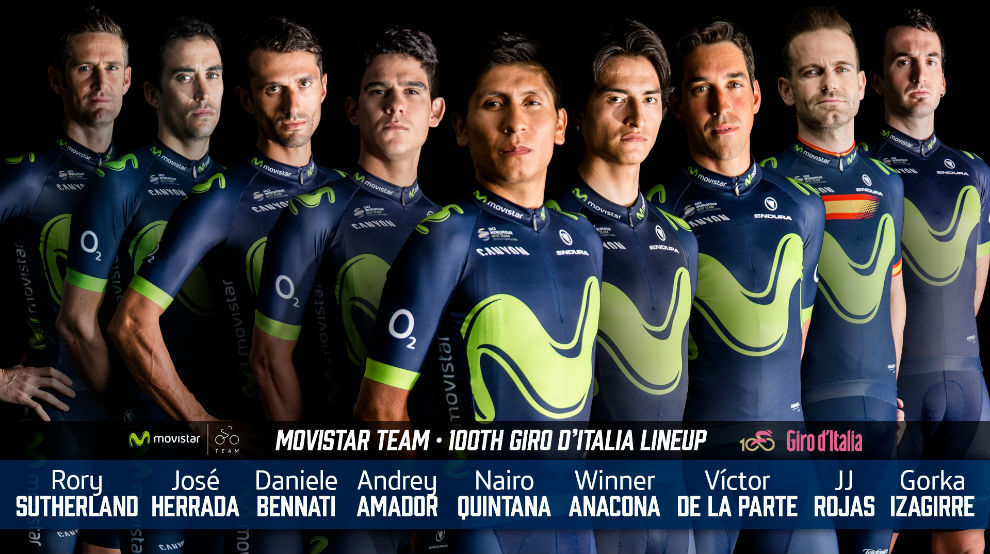 El &apos;nueve&apos; del Movistar Team para el Giro de Italia 2017.