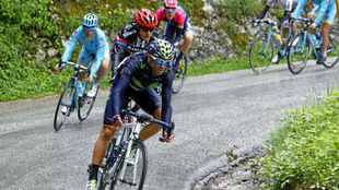 Valverde en un descenso del Giro del ao pasado.