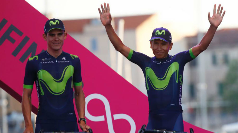 Nairo Quintana, durante la puesta de largo del Giro este jueves en...