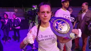 Joana Pastrana con su flamante cinturn de campeona de Europa