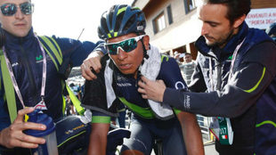 Nairo Quintana a la finalizacin de la etapa.