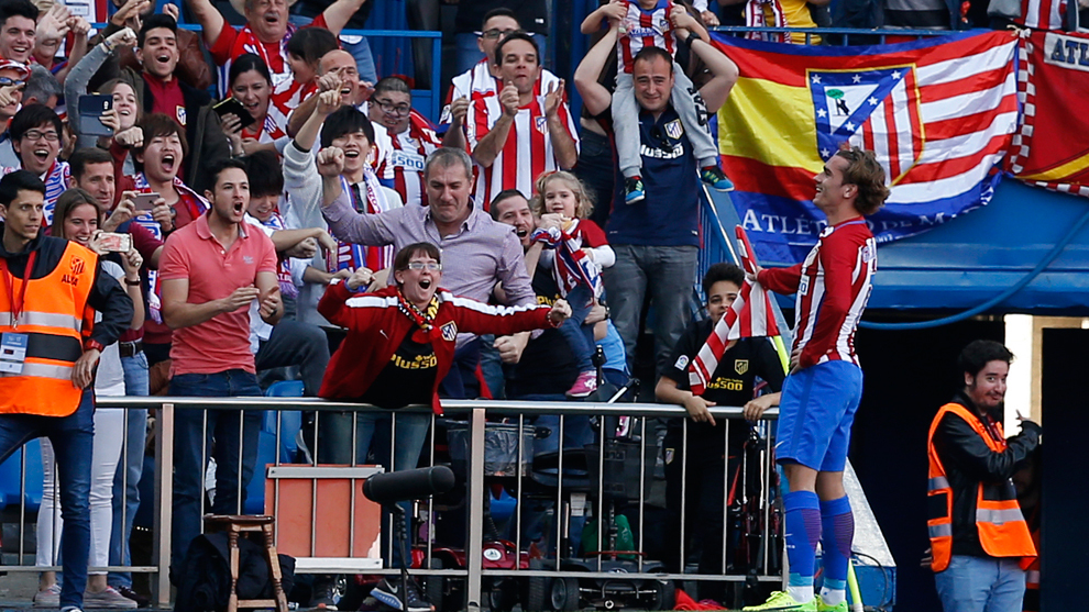 Antoine Griezmann (Atltico de Madrid) celebrando un gol en el...