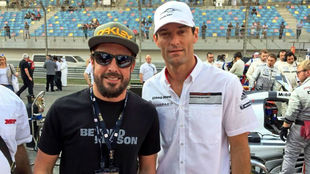Fernando Alonso y Mark Webber, en una foto del twitter del asturiano