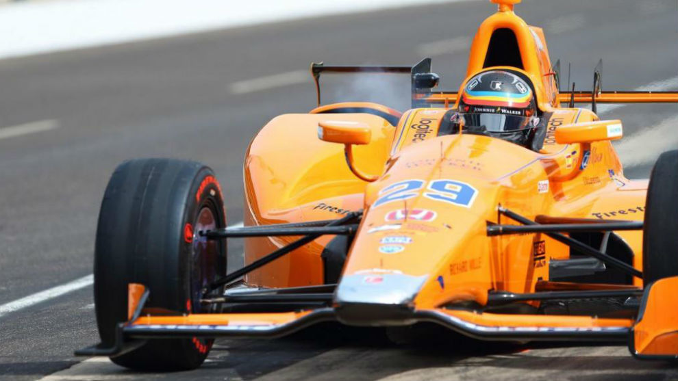 Fernando Alonso, durante el test de rookies para la Indy 500