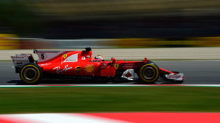 Vettel, ayer en Montmel.