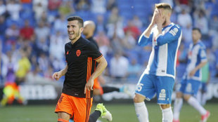 Gaya celebra el gol ante el Espanyol.