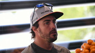 Fernando Alonso, en la reunin con la prensa tras la clasifciacin