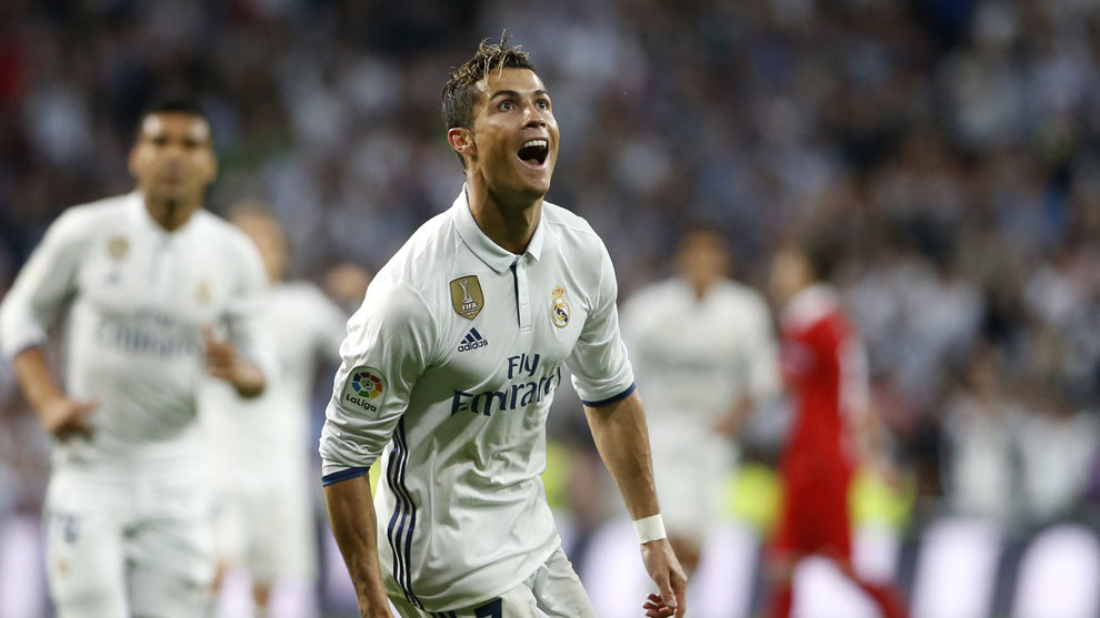 Cristiano Ronaldo celebrando un gol frente al Sevilla