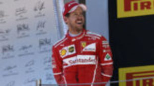 Vettel, en el podio del GP de Espaa