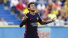 Neymar celebra uno de sus goles en el Gran Canaria