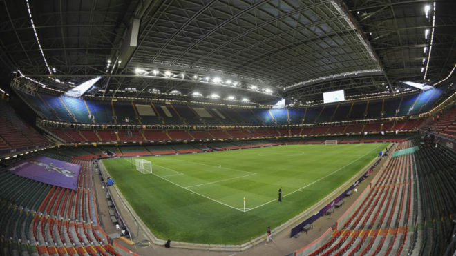 Vista interior del Millennium Stadium de Cardiff, sede de la final.