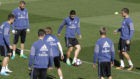 James en un entrenamiento con el Madrid