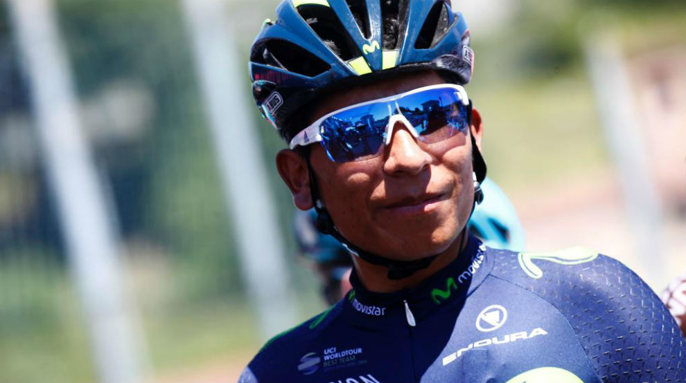 Nairo Quintana en la salida de la decimoquinta etapa del Giro.