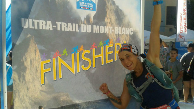 Jessica Mataix, tras acabar el Ultra Trail del Mont Blanc.
