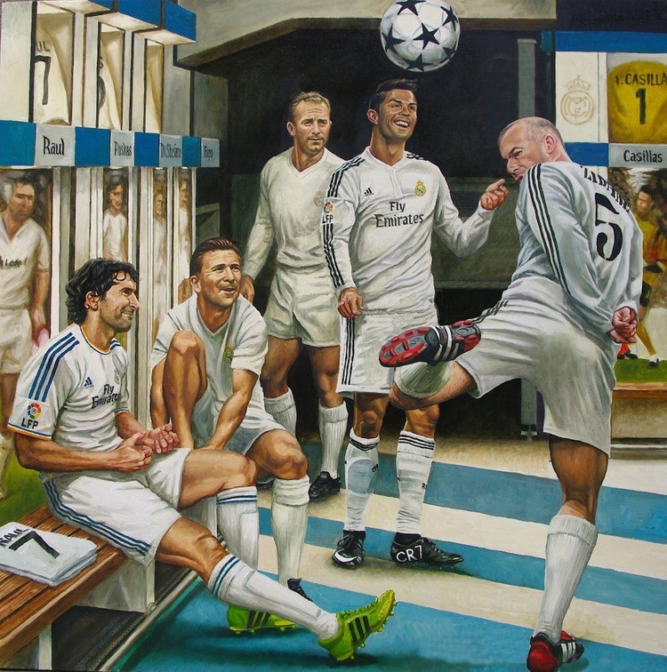 Uno de los cuadros del Real Madrid del pintor Jaime Cooper