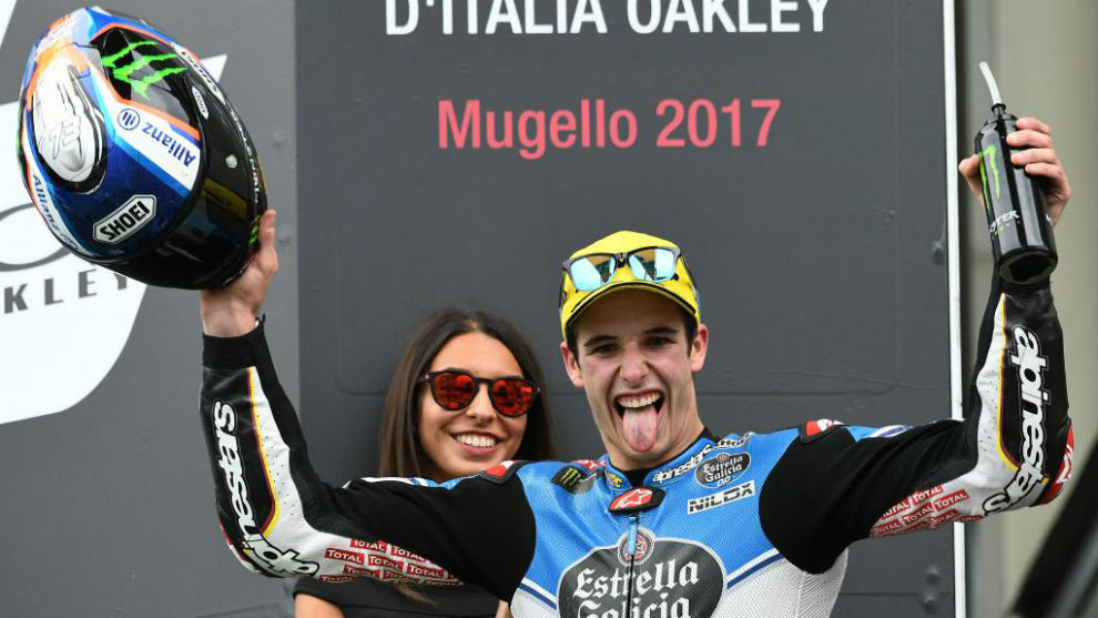Mrquez celebrando su podio en Mugello