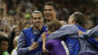 Ronaldo celebra uno de los goles de la final de Cardiff
