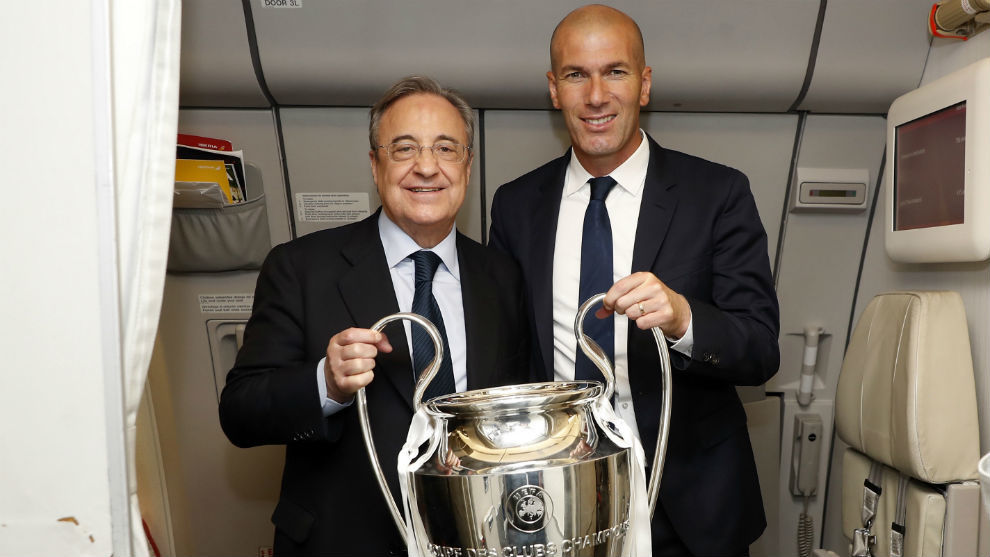 Florentino y Zidane, posando con la ltima Champions conquistada.