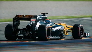 Kubica, durante el test con Renault
