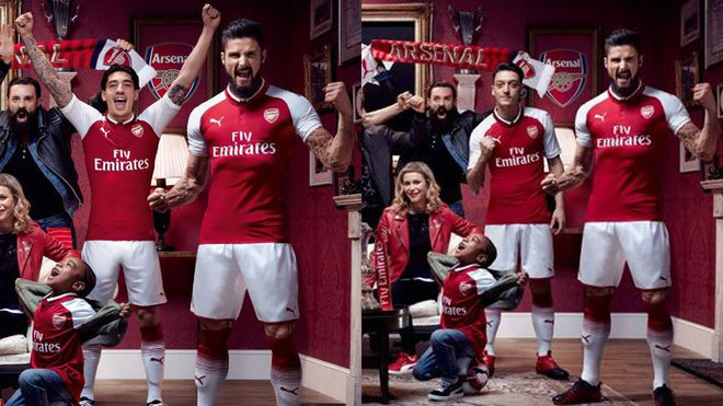 A la izquierda, la foto de Puma; a la derecha, la del Arsenal