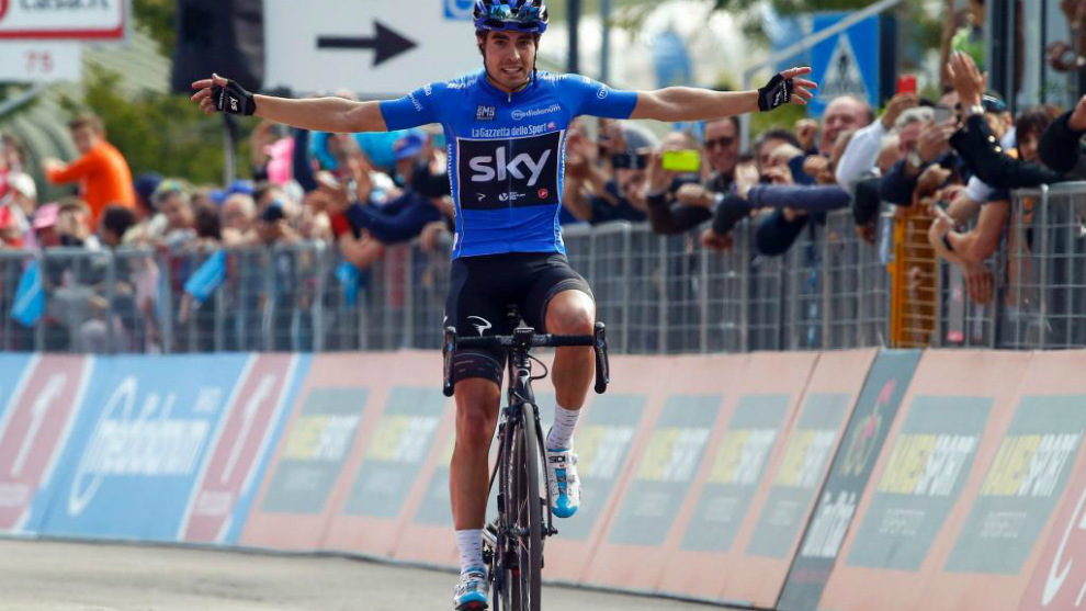 Mikel Landa entra vencedor en la etapa de Piancavallo, en el pasado...