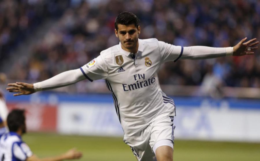 lvaro Morata celebra un gol con el Real Madrid