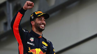 Daniel Ricciardo, despus de ganar en Bak