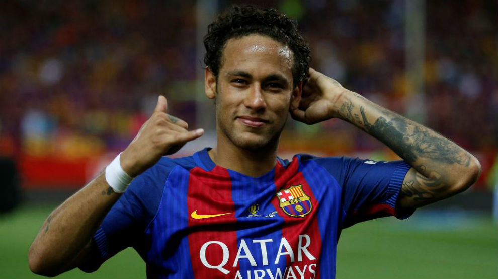 Neymar durante un partido de la temporada pasada.