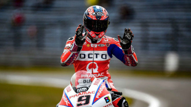 Petrucci pilota una Ducati del equipo Octo Pramac.