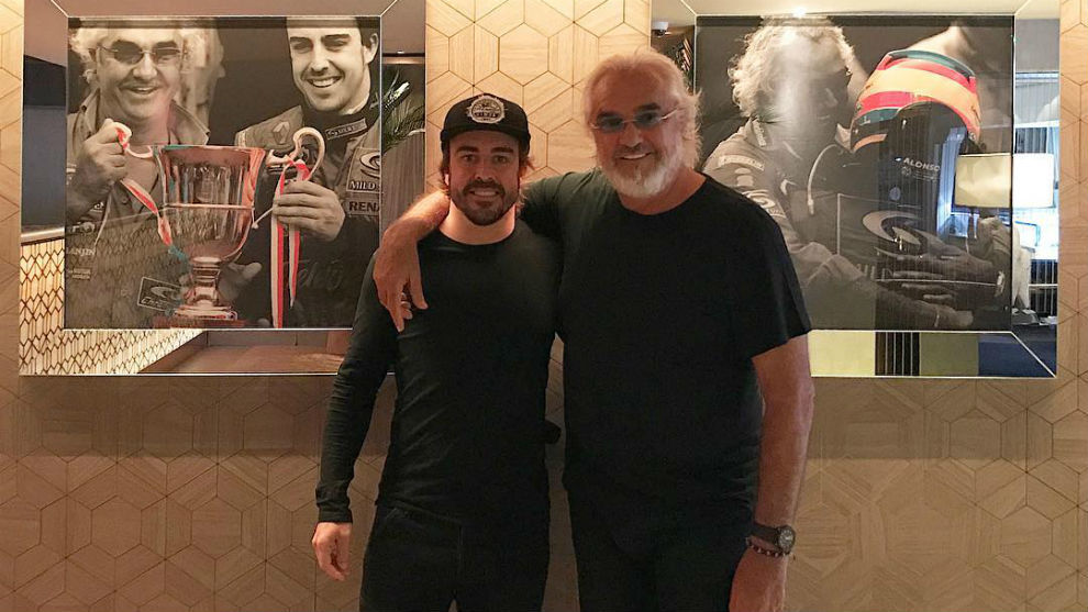 Alonso y Briatore, en el restaurante Crazy Fish de Montecarlo
