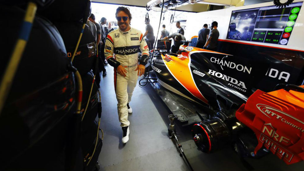 Fernando Alonso, en el circuito de Bak