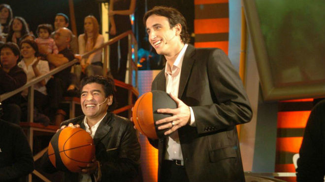Maradona y Ginbili, es un acto juntos en 2006