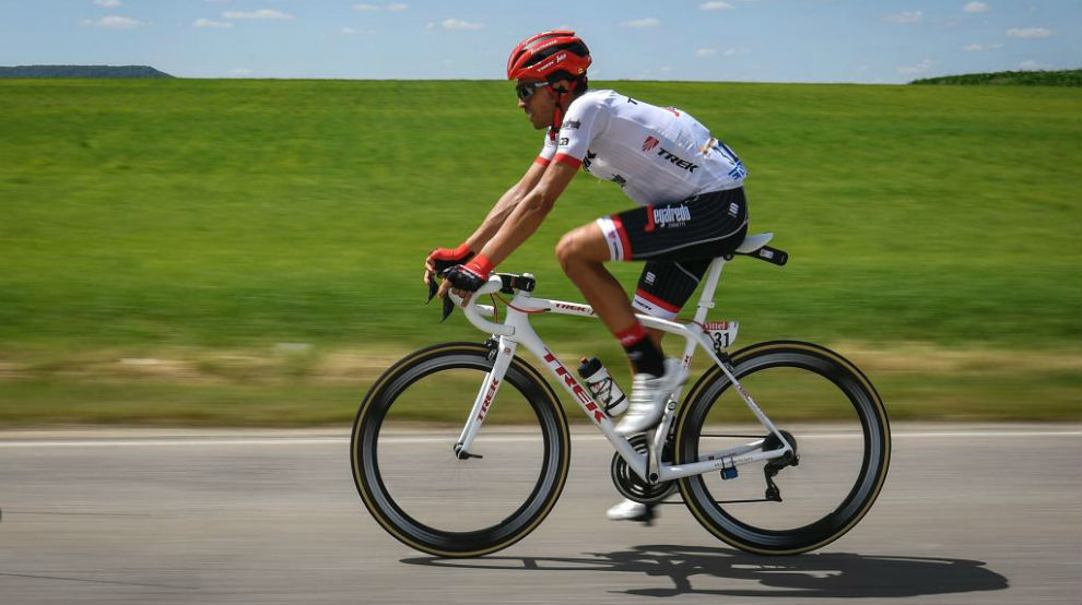 Alberto Contador durante la cuarta etapa del Tour.