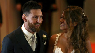 Messi y Antonella, en su boda