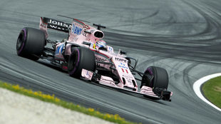 Checo, a los mandos del Force India en el Red Bull Ring.