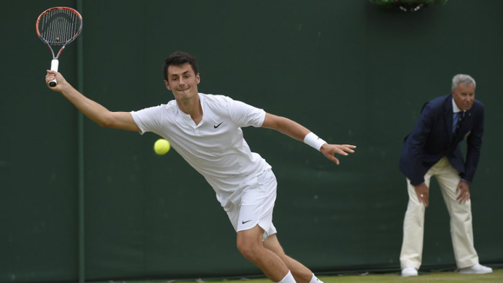 Bernard Tomic (24), durante un partido en Wimbledon 2017