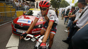Alberto Contador durante el Tour de Francia.