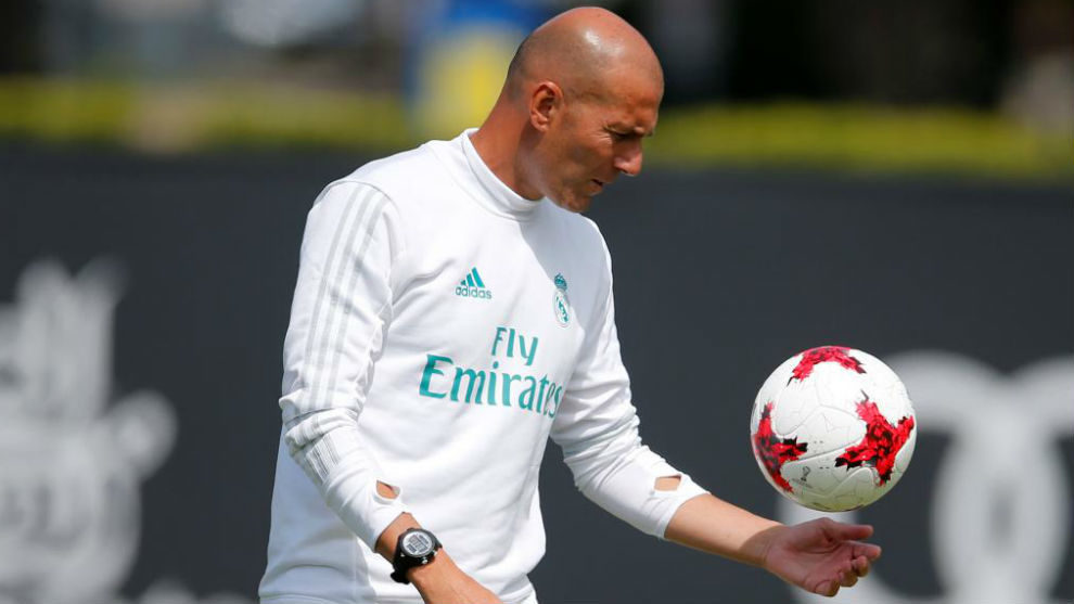 Zidane durante el entrenamiento.