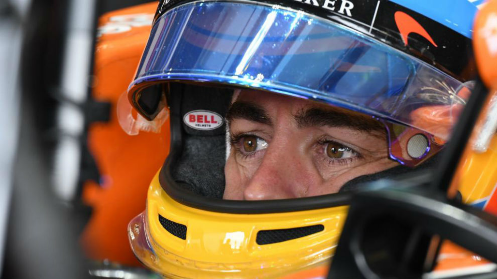 Fernando Alonso, en el circuito de Silverstone