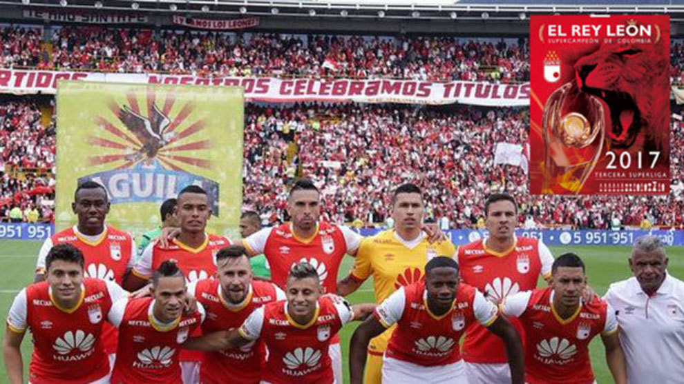 Jugadores de Independiente Santa Fe, campeones de la Superliga 2017
