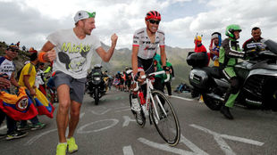 Alberto Contador durante la escapada del da en el Tour.