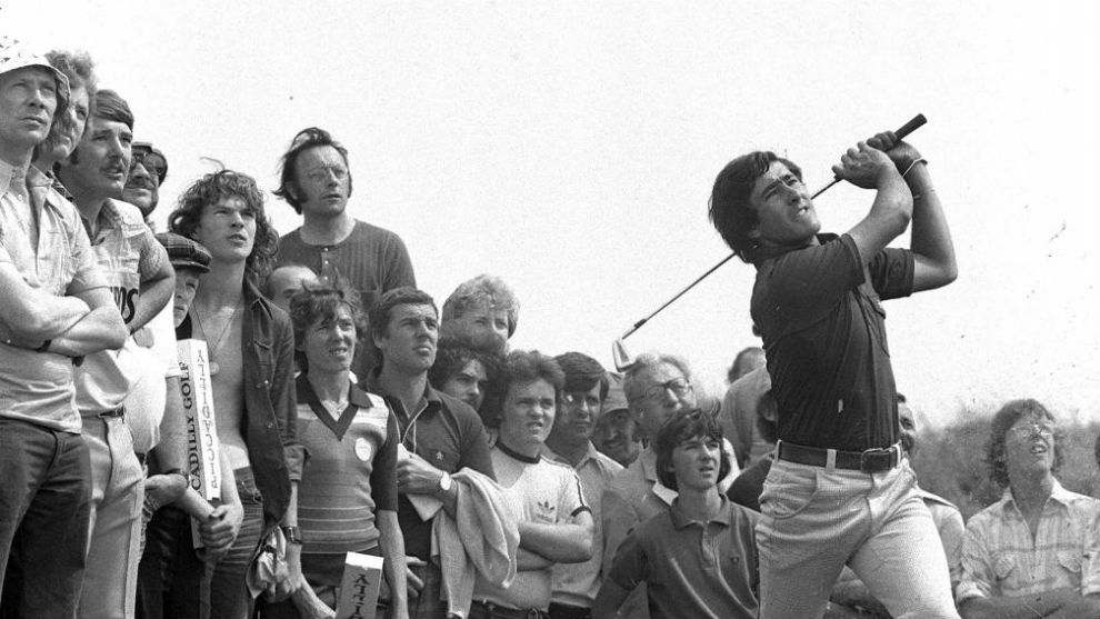 Severiano Ballesteros, durante el British Open de 1976.