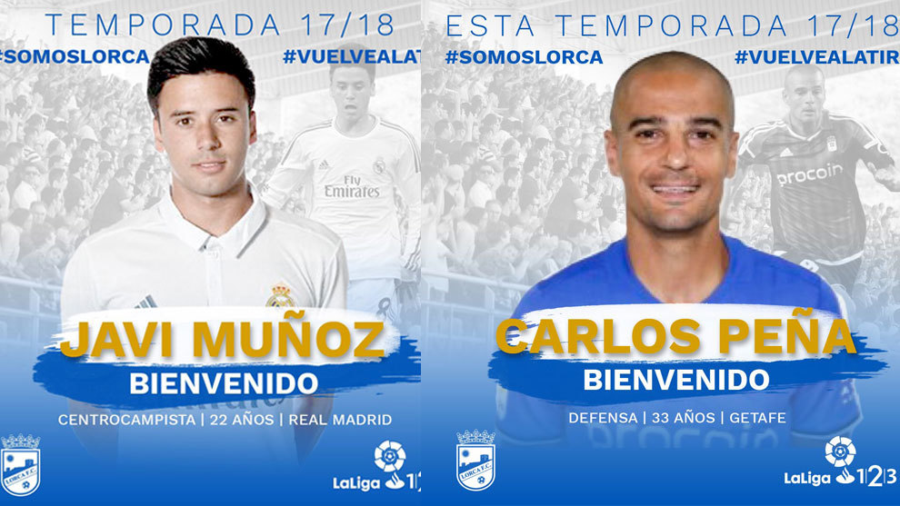 Javi Muñoz y Carlos Peña, nuevos jugadores del Lorca.