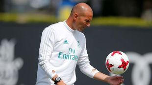 Zidane en una sesin de trabajo.