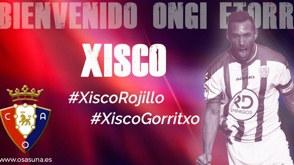 Xisco, nuevo jugador de Osasuna.